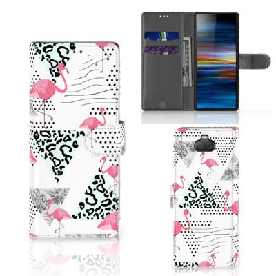Sony Xperia 10 | Telefoonhoesje | Met pasjeshouder | Flamingo Triangle
