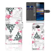 Sony Xperia 10 | Telefoonhoesje | Met pasjeshouder | Flamingo Triangle