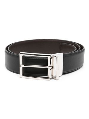 Brioni ceinture en cuir à boucle - Noir