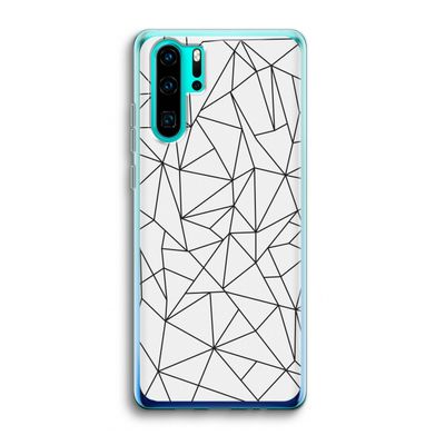 Geometrische lijnen zwart: Huawei P30 Pro Transparant Hoesje