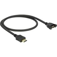 Delock 85463 HDMI-kabel HDMI Verlengkabel HDMI-A-stekker, HDMI-A-bus 0.50 m Zwart Vergulde steekcontacten