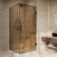 Douchecabine SaniClear Modern | Anti-kalk | 120x90x200 cm | 1 Draaideur | Bronsglas | Verouderd messing