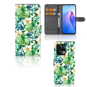 OPPO Reno8 Pro Hoesje Orchidee Groen