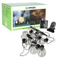 Solar LED lichtslinger - 3x - 10 lampjes - 6 meter - zonnepaneel - buitenverlichting