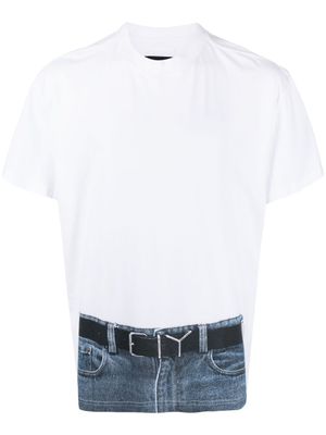 Y/Project t-shirt à imprimé Trompe L'œil Belt - Blanc