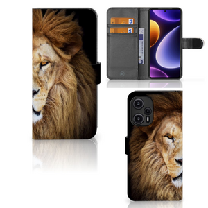 Xiaomi Poco F5 Telefoonhoesje met Pasjes Leeuw