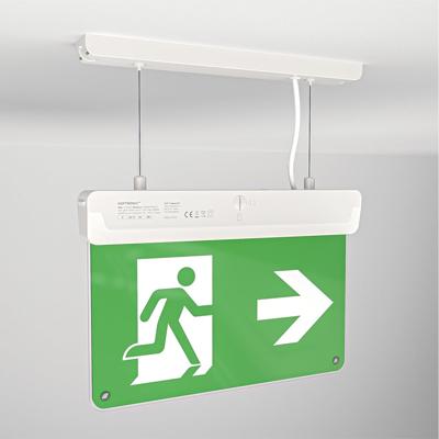 HOFTRONIC™ Tumu - LED Noodverlichting met Accu - 2,2 Watt 20 Lumen - Testknop - Incl. Kabel-ophangsysteem - 6500K Daglicht Wit Licht - Nooduitgang Bord - Incl. Vluchtwegstickers