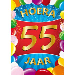 55 jaar verjaardag versiering poster - 59 x 84 cm - leeftijd feestartikelen