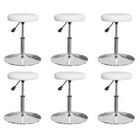 Eetkamerstoelen 6 st kunstleer wit