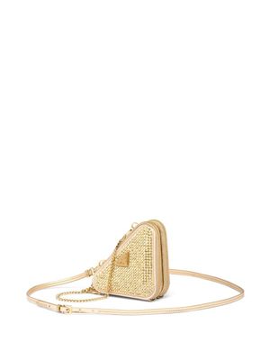 Prada mini sac à bandoulière Triangle à ornements en cristal Prada mini sac à bandoulière Triangle à ornements en cristal