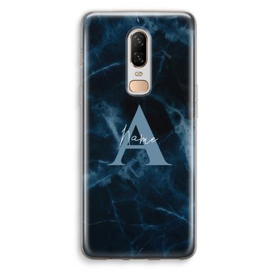 Midnight Marble: OnePlus 6 Transparant Hoesje