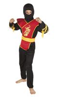 Boland Ninja Master Kostuum Jongens 7   9 jaar Zwart/Rood maat 128 140 - thumbnail