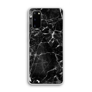 Zwart Marmer 2: Samsung Galaxy S20 Transparant Hoesje