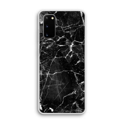 Zwart Marmer 2: Samsung Galaxy S20 Transparant Hoesje