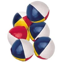 6x Gekleurde jongleerballetjes 6,5 cm - Jongleervoorwerpen - thumbnail