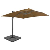 VidaXL Parasol met draagbare voet taupe - thumbnail