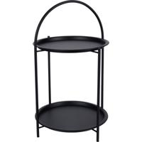 Home & Styling Bijzettafel - zwart - metaal - H66 cm - plantenpot verhoger - binnen/buiten Home & Styling Bijzettafel - zwart - metaal - H66 cm - plantenpot verhoger - binnen/buiten