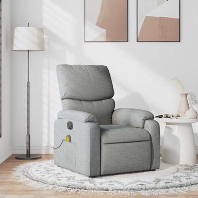Massagestoel verstelbaar stof lichtgrijs