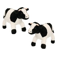 Set van 2x stuks pluche knuffel dieren Koeien van 23 cm - Knuffel boederijdieren - thumbnail
