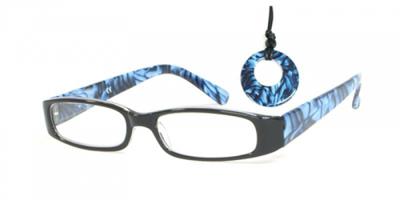 HIP Leesbril gemêleerd zwart/blauw - +2.5