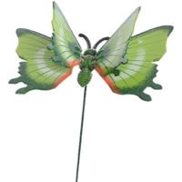 Vlinder - groen - 11 x 70 cm - metaal - Tuindecoratie vlinders Vlinder - groen - 11 x 70 cm - metaal - Tuindecoratie vlinders