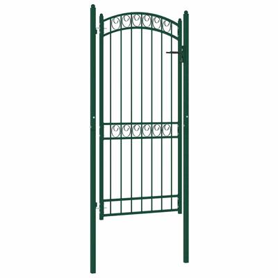 Poort met gebogen bovenkant 100x200 cm staal groen