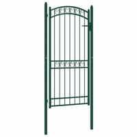 Poort met gebogen bovenkant 100x200 cm staal groen