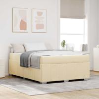Bedframe met matras Crème 160 x 200 cm Stof
