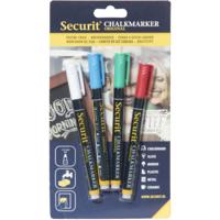 Securit Krijtstiften - 4x stuks - gekleurd - 1-2 mm - krijt