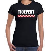 Tjoepert met vlag Brabant t-shirts Brabants dialect zwart voor dames