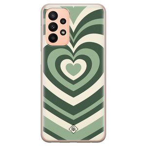 Samsung Galaxy A23 siliconen hoesje - Groen hart swirl