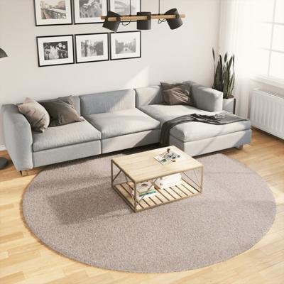 VidaXL Vloerkleed pamplona shaggy hoogpolig modern ø 240 cm beige