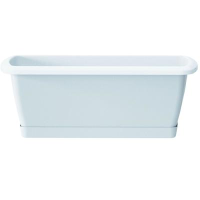 Prosperplast Plantenbak Respana - wit - met onderzetter - 59 x 18 cm - bloembak