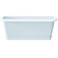 Prosperplast Plantenbak Respana - wit - met onderzetter - 59 x 18 cm - bloembak