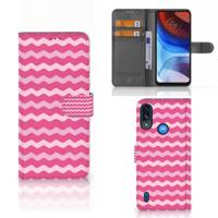 Motorola Moto E7i Power | E7 Power | Telefoon Hoesje | Waves Pink
