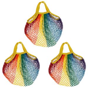 Draagtas - 5x - Pride/regenboog thema kleuren - katoen - 40 x 60 cm