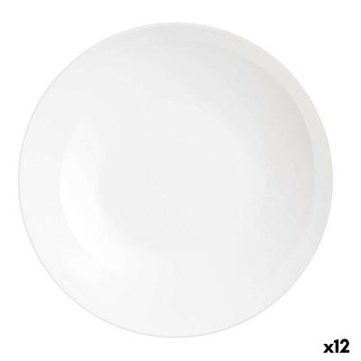 Eetbord Luminarc Friends Time Wit Glas Ø 26 cm Multifunctioneel (12 Stuks)