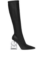 Dolce & Gabbana bottes à talon DG - Noir