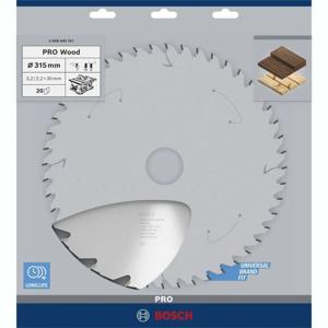 Bosch Professional Cirkelzaagblad voor Hout | PRO Wood | Ø 315mm Asgat 30mm 20T - 2608640701
