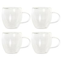 Koffieglazen dubbelwandig - set 4x - cappuccino glazen - 250 ml - thumbnail