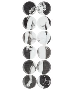 Fornasetti lot de douze assiettes Eva - Gris