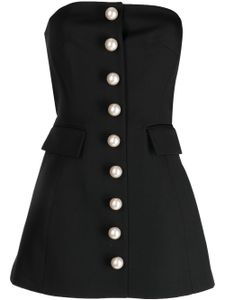 Kimhekim robe-bustier courte à boutons en perle - Noir