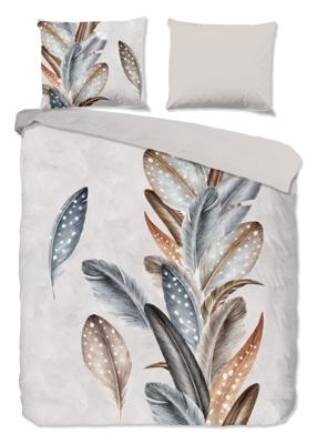 Good Morning Dekbedovertrek "veren" - Zand - (200x200/220 cm) - Katoen Flanel