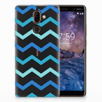 Nokia 7 Plus | TPU bumper | Zigzag Blauw