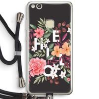 Hello in flowers: Huawei Ascend P10 Lite Transparant Hoesje met koord