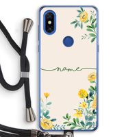 Gele bloemen: Xiaomi Mi Mix 3 Transparant Hoesje met koord