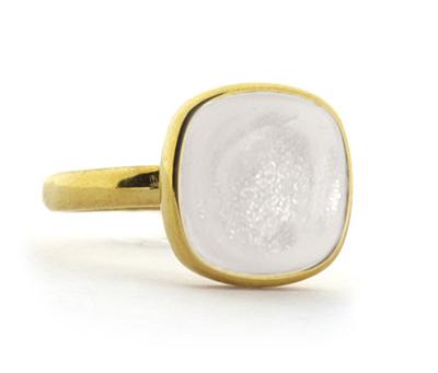 Qoss Ring Lena Crème | Goud