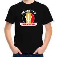 We are the champions zwart t-shirt Belgie supporter EK/ WK voor kinderen - thumbnail