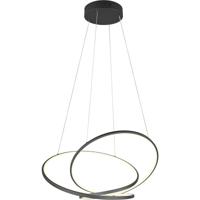 LED Hanglamp - Trion Alvin - 52W - Aanpasbare Kleur - Dimbaar - Rond - Mat Zwart - Metaal