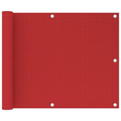 Balkonscherm 75x300 cm HDPE rood